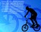 bmx bicyclist on the abstract background