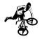 Bmx bicyclist performing stunt tricks sketch