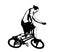 Bmx bicyclist performing stunt tricks - sketch