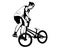 Bmx bicyclist performing stunt tricks - sketch