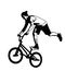 Bmx bicyclist performing stunt tricks - sketch  artwork