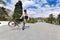 BMX Bike Stunt at Skateboard Park outdoor