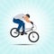 Bmx cyclist vector illustration. Bmx sport art. Bmx jump. Vector format.