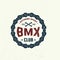 Bmx extreme sport club badge. Vector. Concept for shirt, logo, print, stamp, tee with sprocket, chain. Vintage