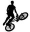 BMX jump freestyle trick, bmx black silhouette.