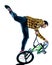 BMX rider cyclist cycling freestyle acrobatic stunt isolated white background