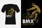 Bmx Riders Club Silhouette Vintage T-Shirt Design Illustration