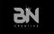 BN B N Letter Logo Design White Magenta Dots and Swoosh