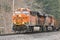 BNSF empty coal train passing through the Cascade Mountains