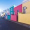 Bo Kaap district colorful houses in Cape Town