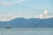 Bo Phut Beach panorama with ship boat Koh Samui Thailand