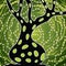 Boab Baobab Tree Vector Painting. Aboriginal dot art vector background