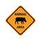 Boar pig animal warning traffic sign design vector illustration