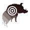 Boar silhouette with target icon