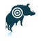 Boar Silhouette With Target Icon