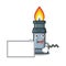 With board bunsen burner isolated with the cartoon