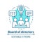 Board of directors concept icon. Business meeting, brainstorming idea thin line illustration. Corporate problem solving