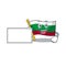 With board flag bulgarian hoisted on cartoon pole