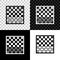 Board game of checkers icon isolated on black, white and transparent background. Ancient Intellectual board game. Chess