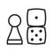 Board game icon, gambling and leisure design