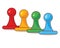 Board Game Pieces. Plastic board game pieces, figures, pawns, puppets. Figures of Game