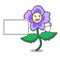 With board pansy flower character cartoon