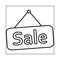 Board sale store mobile marketing and e-commerce line style icon