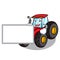 With board tractor character cartoon style