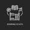 Boarding school chalk white icon on black background