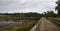 A boardwalk across marshland and lush tropical woods, Big Talbot Island State Park, Florida, USA