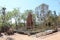 Boardwalk around an australian termite mound