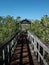 Boardwalk With Covered Shelter in Florida Coastal Wetland