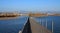 Boardwalk and distant view of Rapperswil, autumn scene