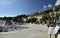 The boardwalk in the harbor at Brela. The Makarska riviera in Croatia is famous for its beautiful pebbly beaches and crystal clear