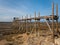 Boardwalk made of wood on a beach near la rochelle