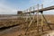 Boardwalk made of wood on a beach near la rochelle