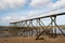 Boardwalk made of wood on a beach near La Rochelle