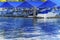 Boardwalk Marina Piers Boats Reflection Lake Coeur d`Alene Idaho