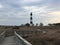 Boardwalk through marsh to the Bodie Lighthouse in Nags Head, North Carolina