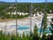 Boardwalk among pools and geysers, Norris Geyser Basin