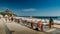 Boardwalk at Praia do Tamariz beach in Estoril, a popular beach with excellent infrastructure