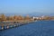 Boardwalk in Rapperswil, autumn scene in Switzerland