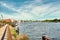 The boardwalk on the river of downtown Georgetown, South Carolina.