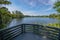 Boardwalk of round lake park in Oviedo Florida