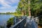 Boardwalk of round lake park in Oviedo Florida