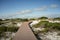 Boardwalk in Sand Dunes at Florida Beach