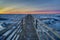 Boardwalk sunset at Grey`s Beach Cape Cod