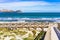 Boardwalk to the beach at bay of Alcudia on Majorca island, Spain