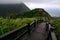 Boardwalk to an overlook on the coast of Jiufen along the Yinyang sea in northeast Taiwan