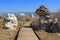 Boardwalk and Tufa Formations at Mono Lake Park near Lee Vining, Mono County, Eastern California, USA